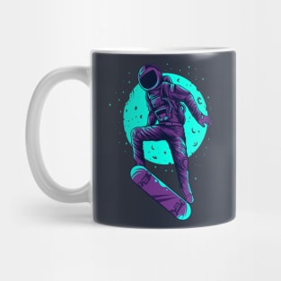 astronaut skateboarding on the space Mug